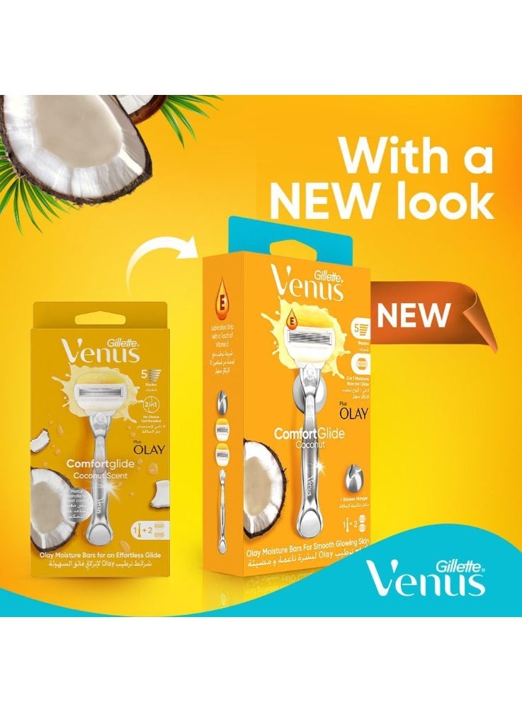 Venus Comfortglide Coconut Scent Olay Moisture Bars for an Effortless Glide - Image 2